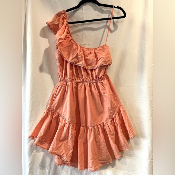 Free People Endless Summer Lover Lane One Shoulder Ruffle Mini Dress Pink Medium - Picture 7 of 8